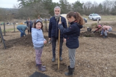 Afforestation pédagogique biodiverse d'Arc en Barrois. Jeudi 3 mars 2022.