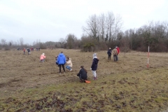 Implantation des jalons de l'afforestation pédagogique biodiverse de Couternon