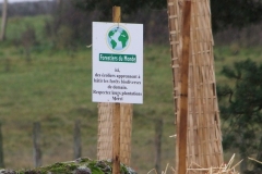 Signalétique de Forestiers du monde® conçue et généreusement offerte par la société XL Marquage. Création forestière pédagogique biodiverse d'Arnay le Duc. 25 novembre 2010.