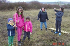 Accueil de familles dimanche matin 19 novembre 2017. Création forestière pédagogique biodiverse de Morey Saint Denis.