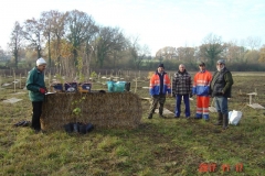 L'équipe des employés communaux de Saint Julien accompagnés de Pascal PERREUR de France Forêt Agriculture et Bernard LECLERCQ de l'ONGE Forestiers du Monde®