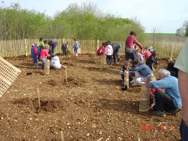 Plantation  de la forêt du lutin. 7-8 avril 2014. Dijon