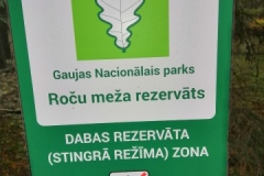 Limite de la réserve intégrale du parc national de Gauja en Lettonie.